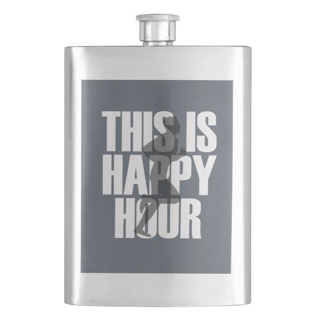 Running Is Happy Hour Hip Flask (Front)