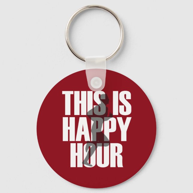 Running Is Happy Hour Key Ring (Front)
