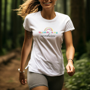 Running Is My Sunshine Colourful Rainbow Graphic T-Shirt