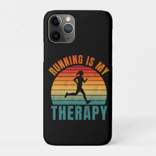 Running is my therapy funny exercise gift iPhone 11 pro case