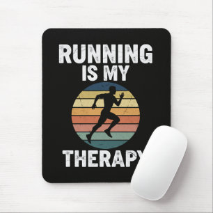 Running Is My Therapy Mouse Pad