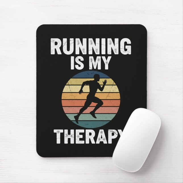 Running Is My Therapy Mouse Pad (With Mouse)