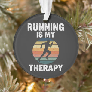 Running Is My Therapy Ornament