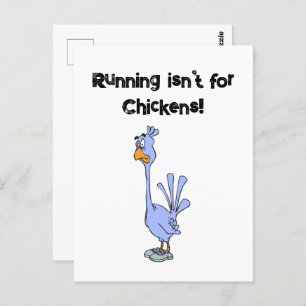 Running Isn't for Chickens Bird Marathon Cartoon Postcard