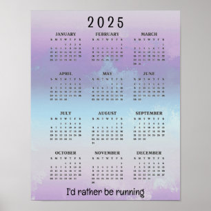 Running Jogging Design 2025 Calendar Poster