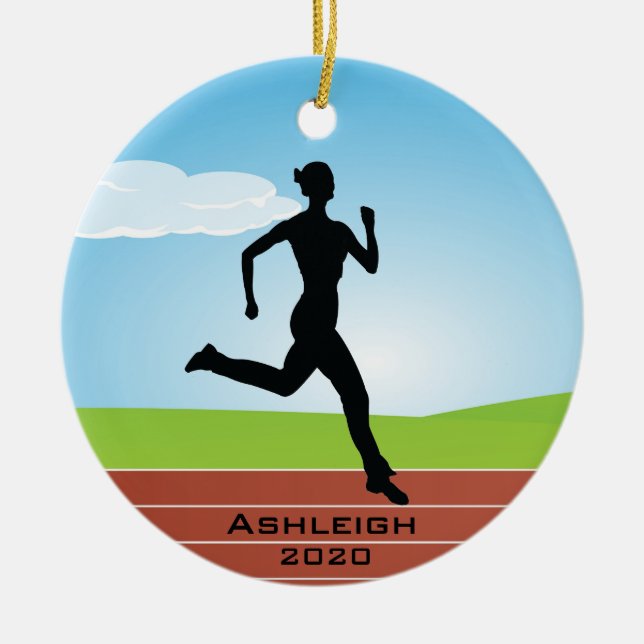 Running Jogging Design Ornament (Front)