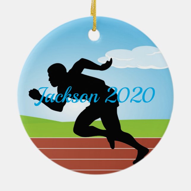 Running Jogging Sprinting Design Ornament (Back)