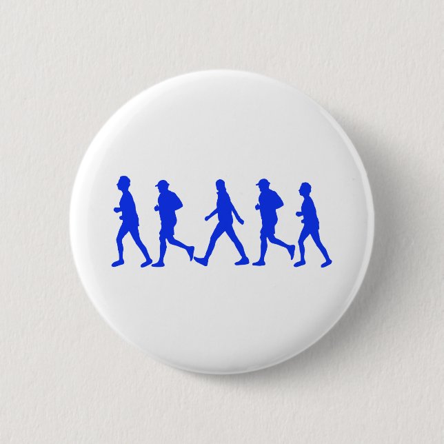 Running Jogging Walking 6 Cm Round Badge (Front)