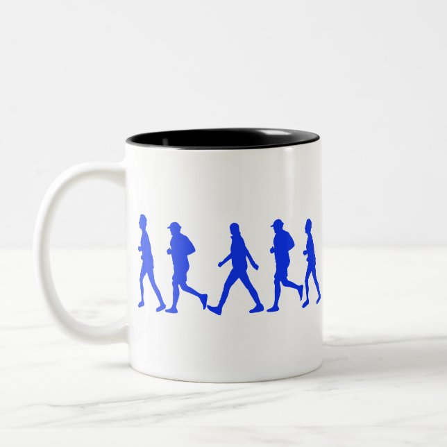 Running Jogging Walking Two-Tone Coffee Mug (Left)