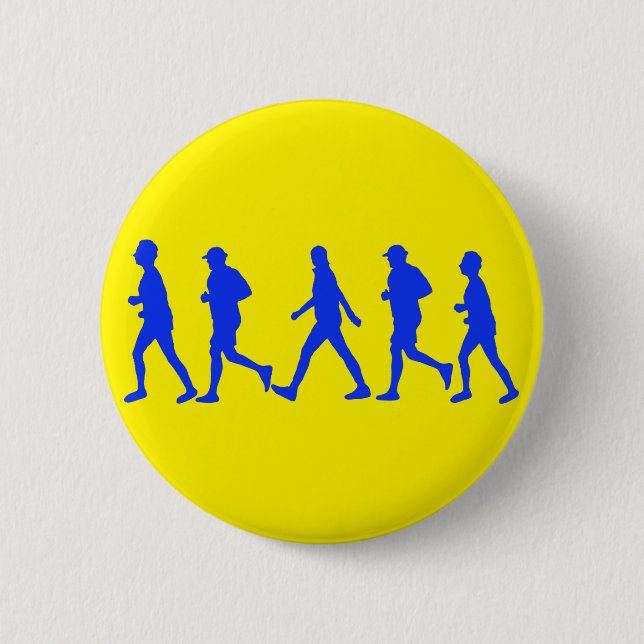 Running Jogging Work Out 6 Cm Round Badge (Front)