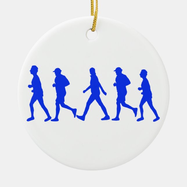 Running Jogging Work Out Ceramic Ornament (Front)