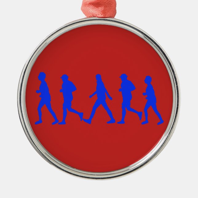 Running Jogging Work Out Metal Ornament (Front)