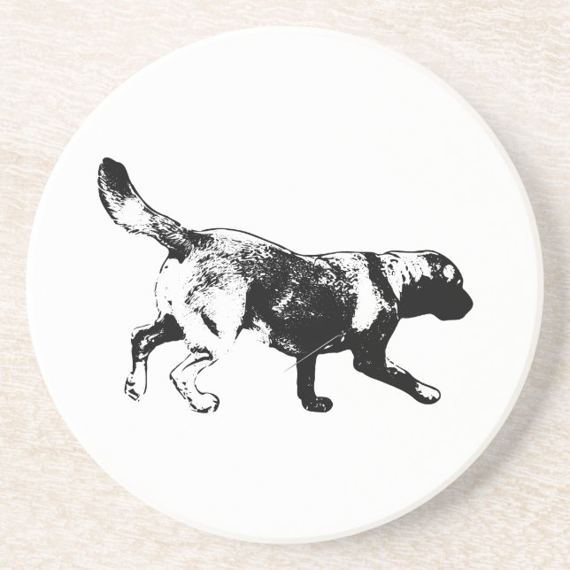 Running Labrador Ink Art Coaster (Front)