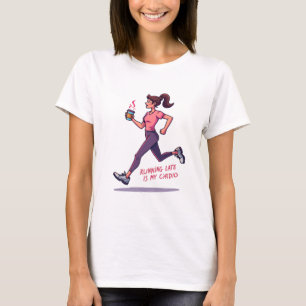 Running Late Is My Cardio – Funny Coffee & Fitness T-Shirt