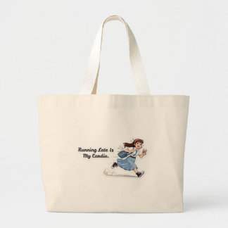 Running Late Is My Cardio Funny ToteBag Large Tote Bag