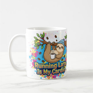 Running Late Is My Cardio Sloth Cartoon Coffee Mug