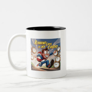Running Late is My Cardio Two-Tone Coffee Mug