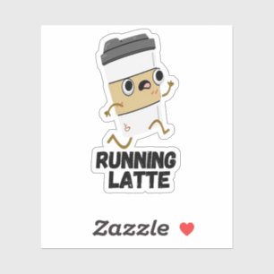 Running Latte Funny Coffee Pun Sticker