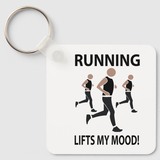 Running Lifts My Mood Running Key Ring (Front)