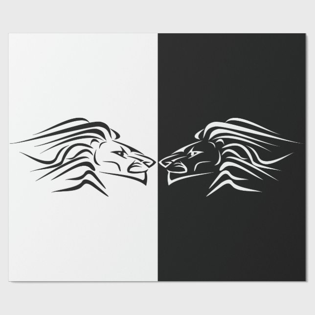 Running Lions Wrapping Paper - Custom Colors (Flat)