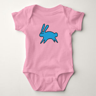 Running Little Blue Bunny T-Shirt Baby Bodysuit