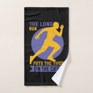 Running - Long run puts tiger in the cat Hand Towel