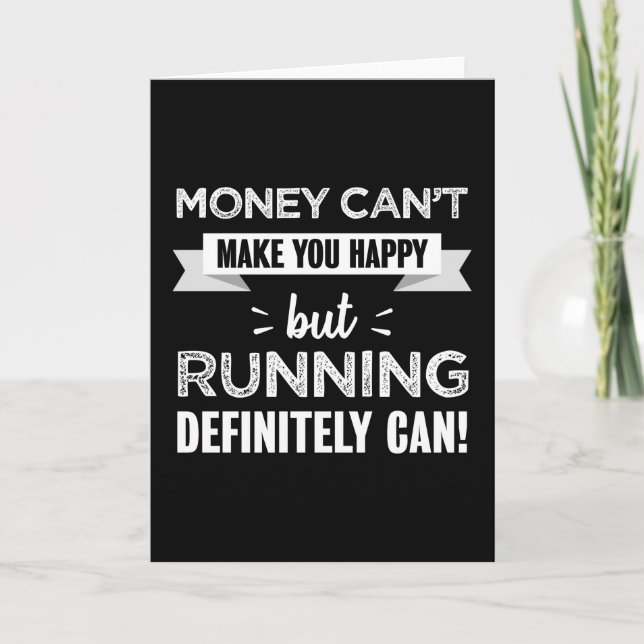 Running makes you happy Funny Gift Card (Front)