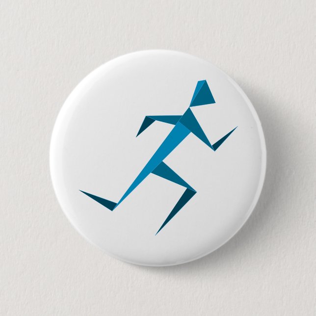 Running Man 6 Cm Round Badge (Front)