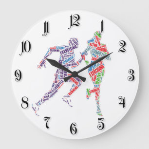 Running man and girl large clock
