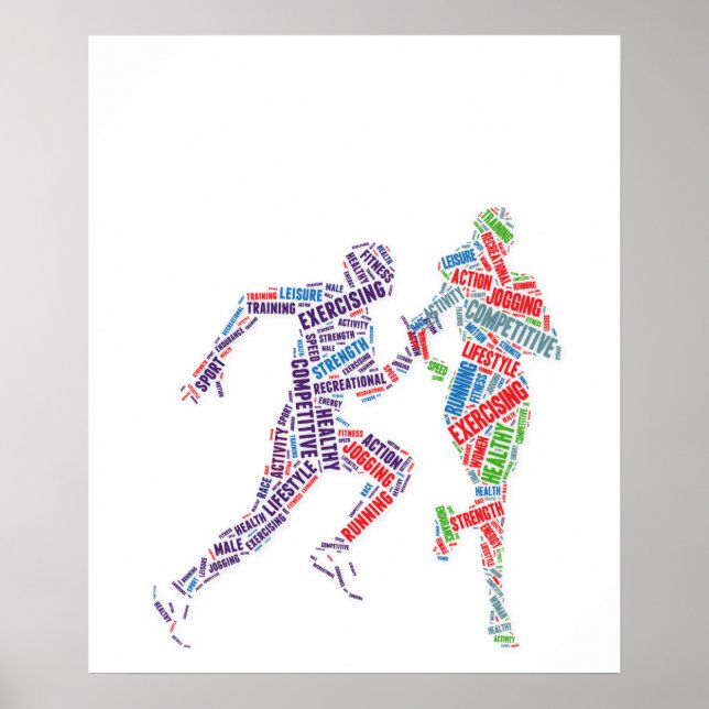 Running man and girl poster (Front)