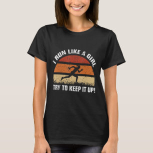 Running Man And Woman Marathon Runners Jogging Par T-Shirt