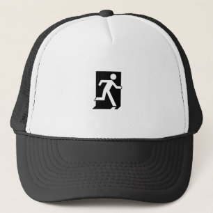 Running Man Emergency Fire Exit Sign Trucker Hat