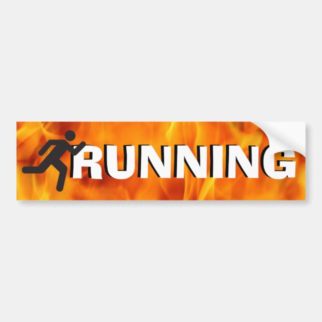 Running Man Silhouette Bumper Sticker (Front)