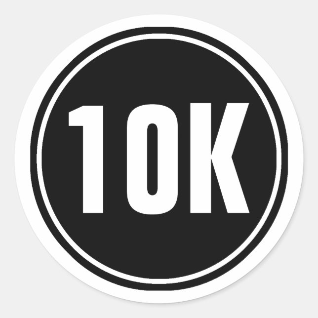 Running Marathon 10K Classic Round Sticker (Front)