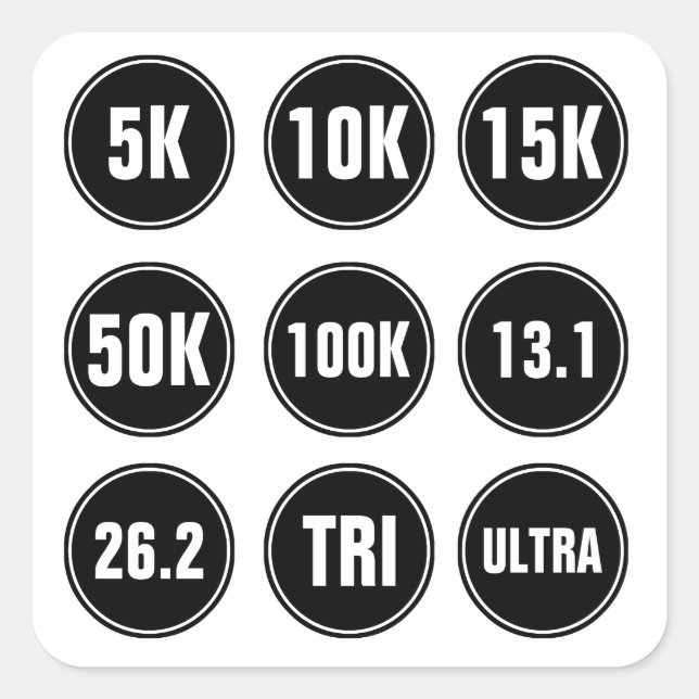 Running Marathon, Triathlon, 5K, 10K... Square Sticker (Front)