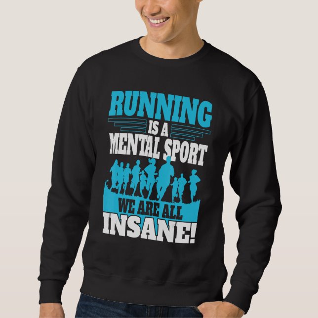 Running men Marathoner Runner Coach XC Running Sweatshirt (Front)