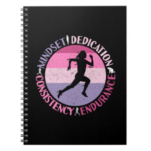 Running Mindset - Girly Runner Endurance Quote Notebook