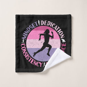 Running Mindset - Girly Runner Endurance Quote Wash Cloth
