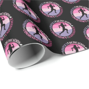Running Mindset - Girly Runner Endurance Quote Wrapping Paper