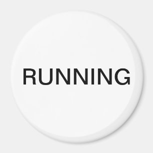 Running minimal white dishwasher magnet