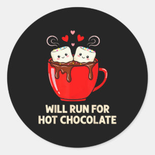 Running Motivation Kawaii Hot Chocolate Lover Classic Round Sticker