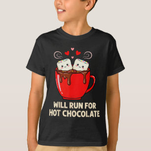 Running Motivation Kawaii Hot Chocolate Lover  T-Shirt