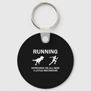 Running Motivation Raptor Chase Funny Dinosaur  Key Ring