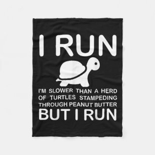 Running Motivation Turtle  Fleece Blanket