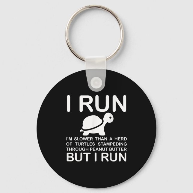 Running Motivation Turtle  Key Ring (Front)