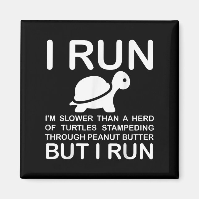 Running Motivation Turtle  Magnet (Front)