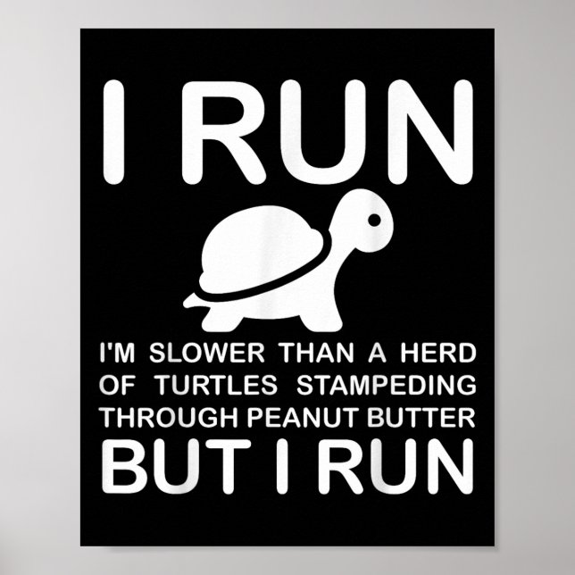 Running Motivation Turtle  Poster (Front)