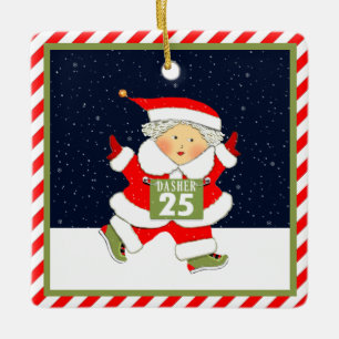 Running Mrs. Runner Ceramic Ornament