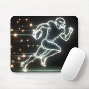 Running Neon Football Player Mouse Pad