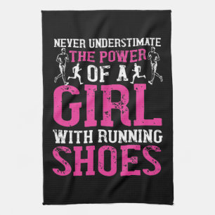 Running - Never underestimate champion Tea Towel